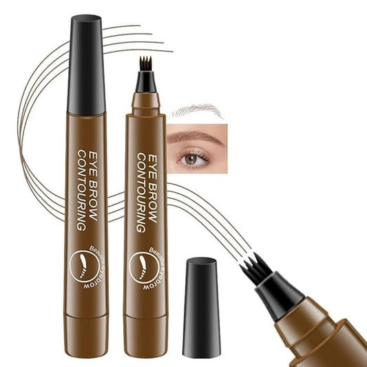 Waterproof Microblading Eyebrow Pencil with a Micro-Fork Tip Applicator Pack of 2